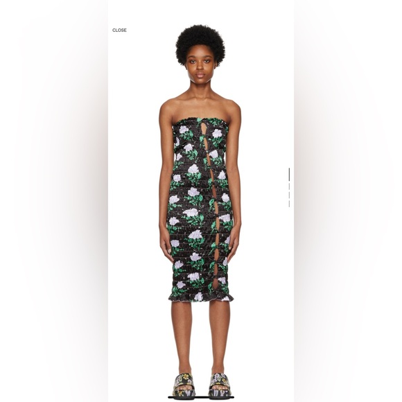 Amy Crookes Black Shirred Midi Dress - Picture 4 of 9